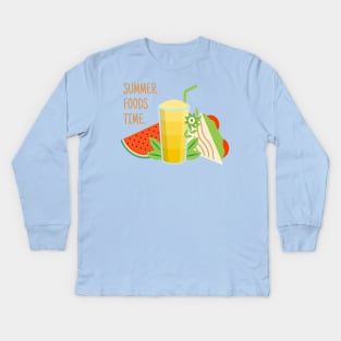 Summer Food Time Kids Long Sleeve T-Shirt